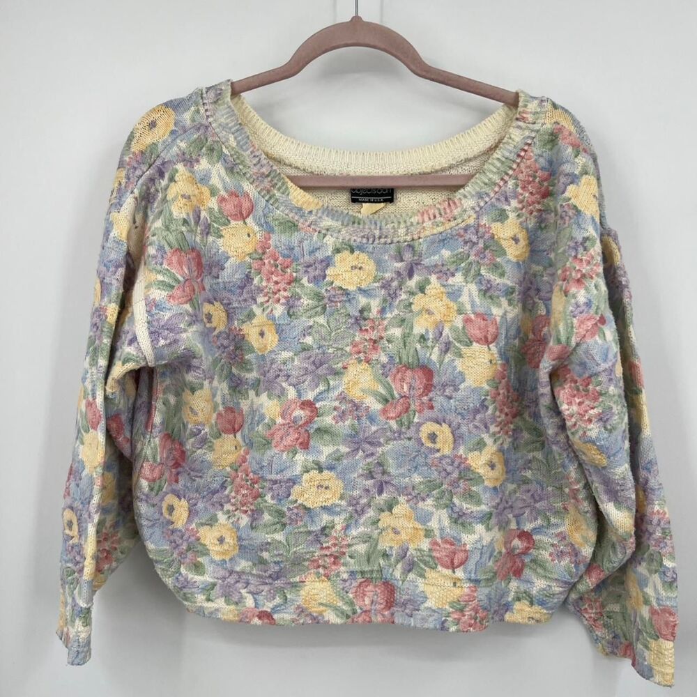 Vintage Object Dart made in USA Floral Printed Sweatshirt Medium